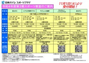 thumbnail of 教室一覧（3期）新電子申請対応用（第3競技場）