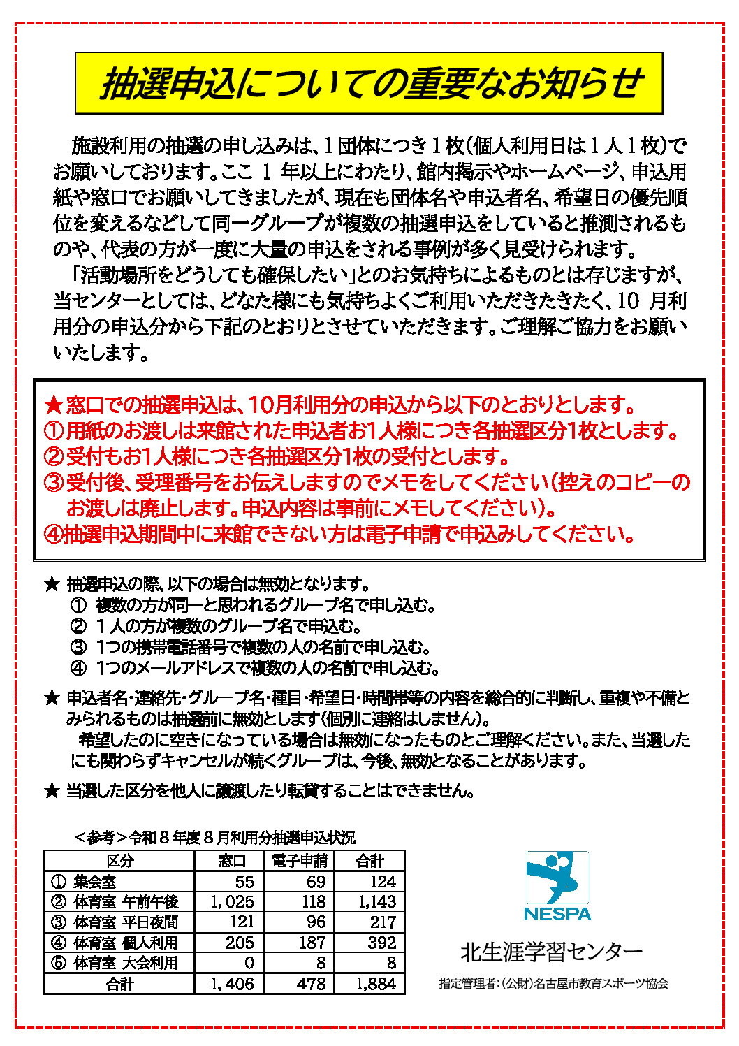抽選申込についての重要なお知らせ3のサムネイル