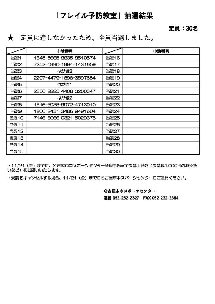 抽選結果（フレイル予防教室）のサムネイル
