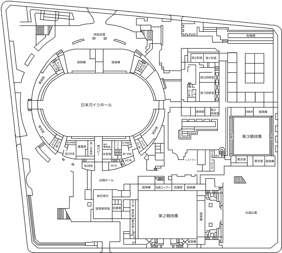 ホール1階平面図