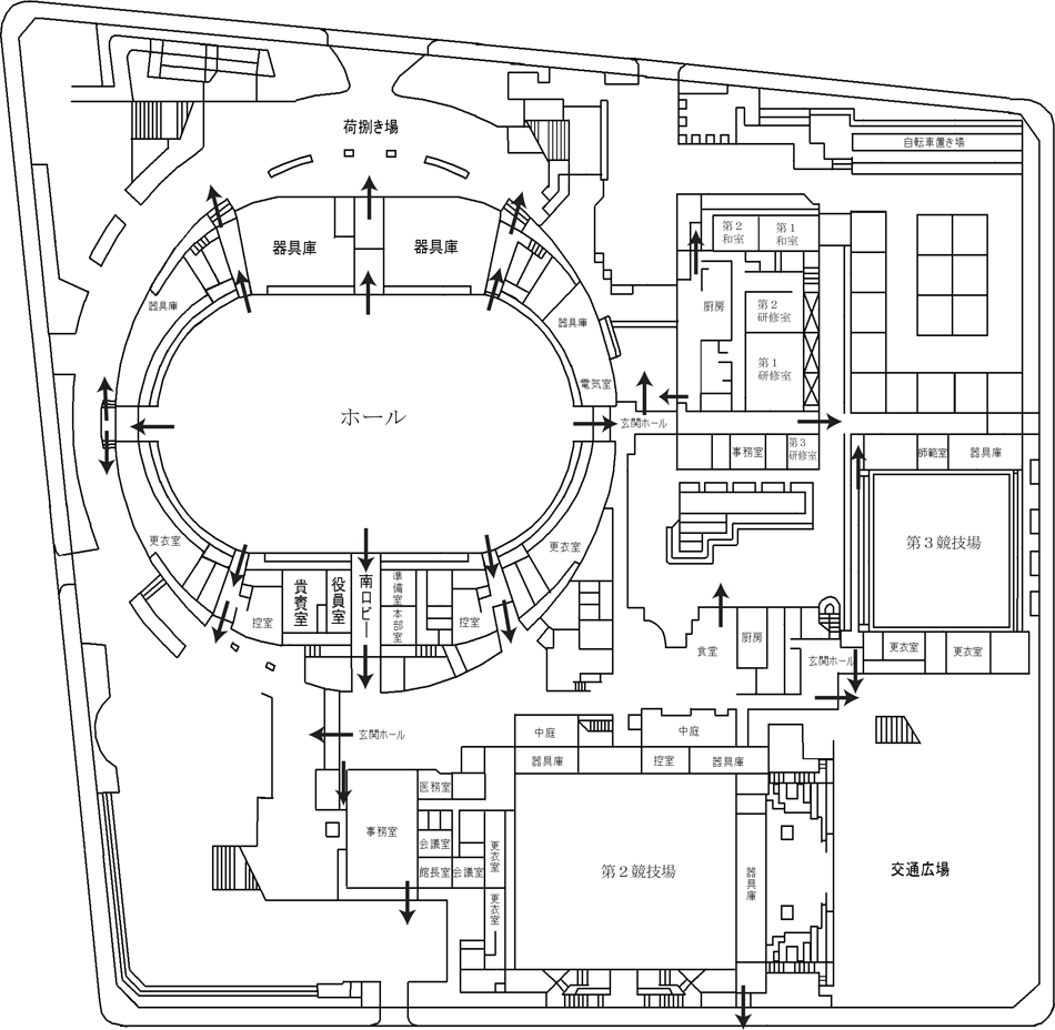 1階避難誘導路面図