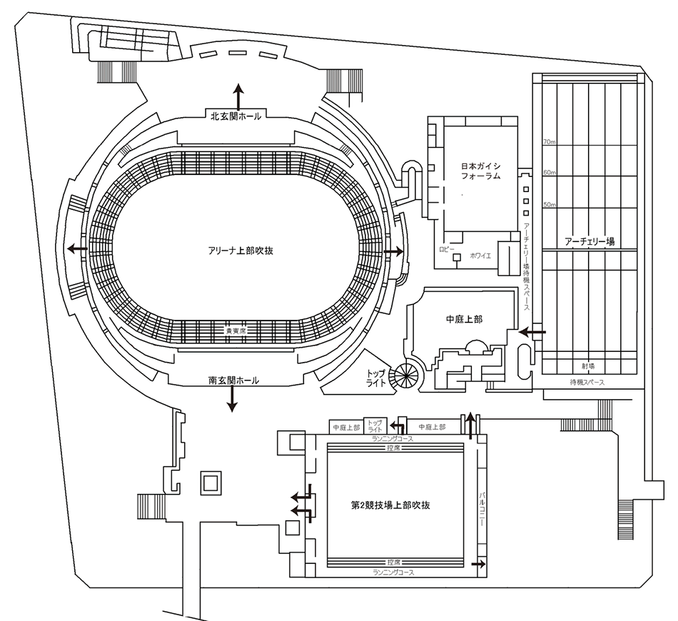 2階避難誘導路面図
