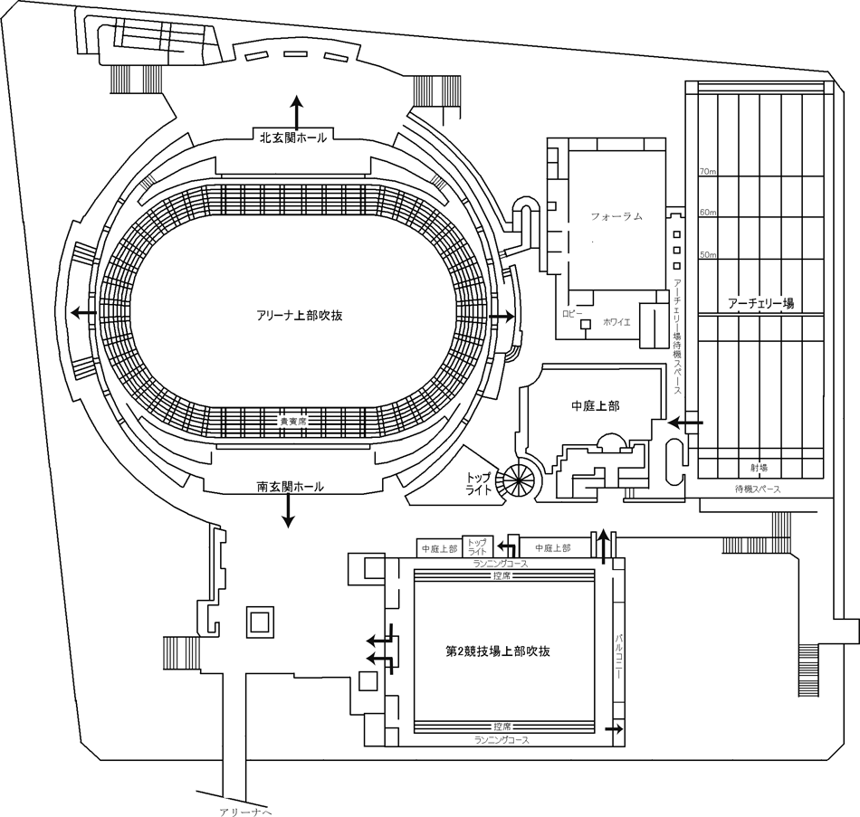 2階避難誘導路面図